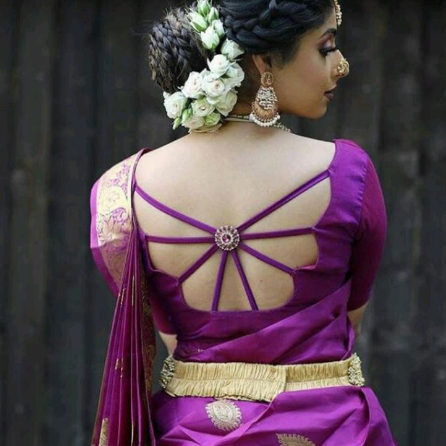 Pin by Kesava Yalavarthi on blouse | Half saree, Lehenga saree design, Long gown  design